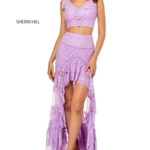 Sherri Hill Hi-Low Two-Piece Lilac Gown